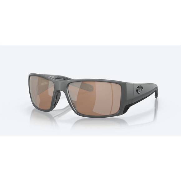 NEW COSTA DEL MAR men's blackfin pro sunglasses in matte grey/copper silver mirr